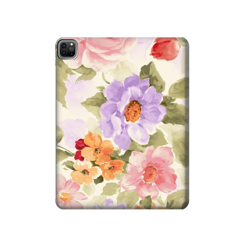 S3035 Sweet Flower Painting Funda Carcasa Case para iPad Pro 12.9 (2022, 2021, 2020, 2018), Air 13 (2024)