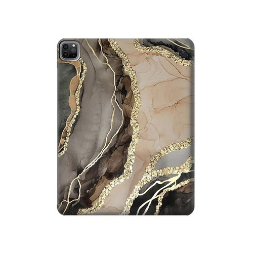 S3700 Marble Gold Graphic Printed Funda Carcasa Case para iPad Pro 12.9 (2022, 2021, 2020, 2018), Air 13 (2024)