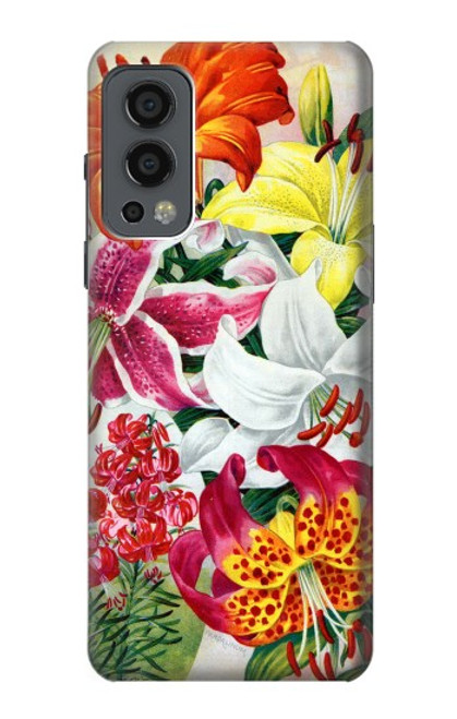 S3205 Retro Art Flowers Funda Carcasa Case para OnePlus Nord 2 5G