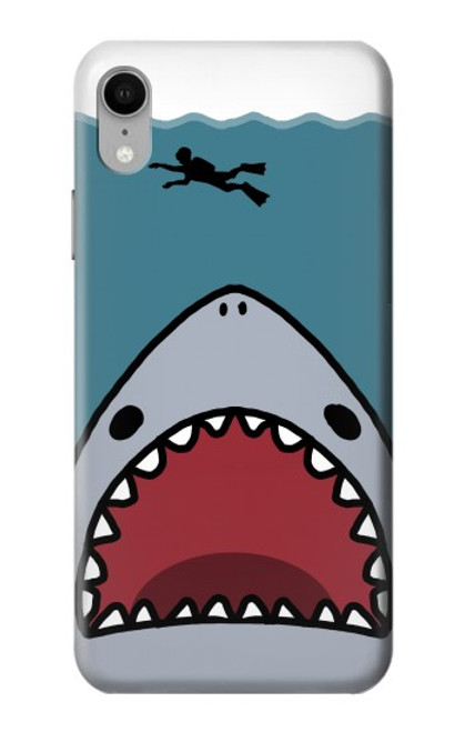 S3825 Cartoon Shark Sea Diving Funda Carcasa Case para iPhone XR