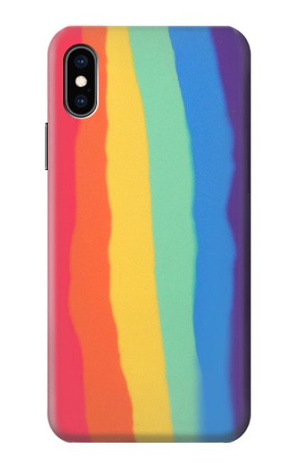 S3799 Cute Vertical Watercolor Rainbow Funda Carcasa Case para iPhone X, iPhone XS