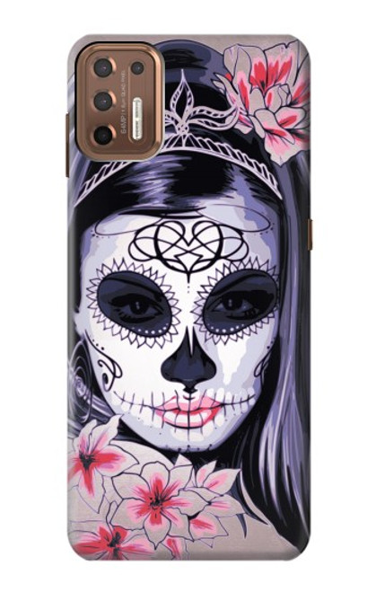 S3821 Sugar Skull Steam Punk Girl Gothic Funda Carcasa Case para Motorola Moto G9 Plus