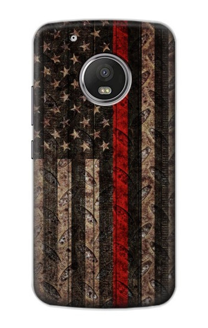 S3804 Fire Fighter Metal Red Line Flag Graphic Funda Carcasa Case para Motorola Moto G5 Plus