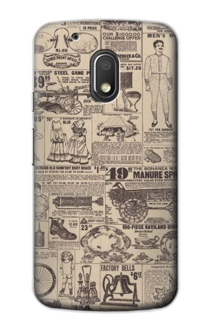 S3819 Retro Vintage Paper Funda Carcasa Case para Motorola Moto G4 Play