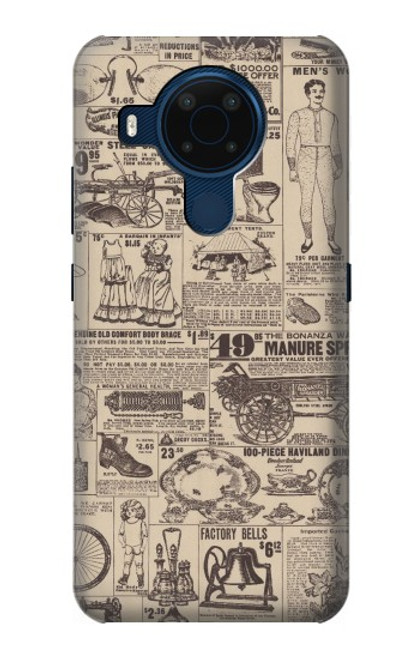 S3819 Retro Vintage Paper Funda Carcasa Case para Nokia 5.4