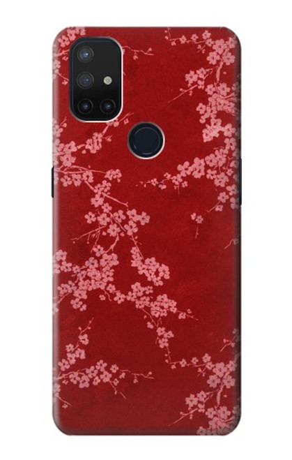 S3817 Red Floral Cherry blossom Pattern Funda Carcasa Case para OnePlus Nord N10 5G