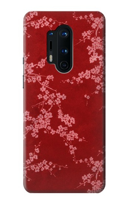 S3817 Red Floral Cherry blossom Pattern Funda Carcasa Case para OnePlus 8 Pro