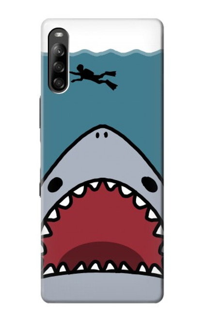 S3825 Cartoon Shark Sea Diving Funda Carcasa Case para Sony Xperia L4