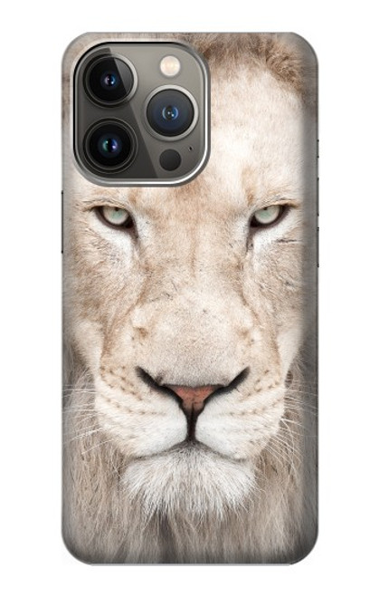 S2399 White Lion Face Funda Carcasa Case para iPhone 13 Pro
