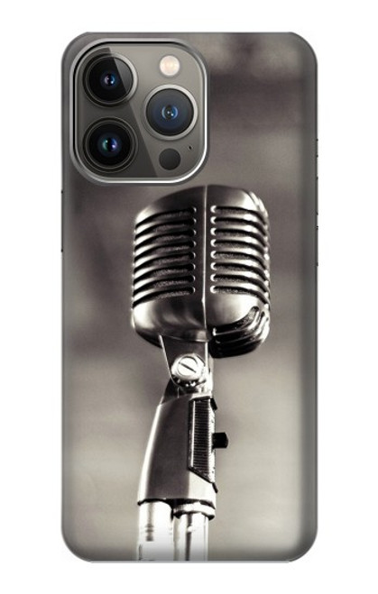 S3495 Vintage Microphone Funda Carcasa Case para iPhone 13 Pro