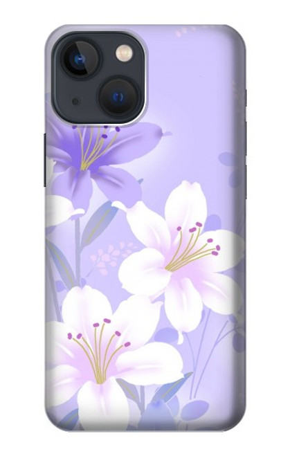 S2361 Purple White Flowers Funda Carcasa Case para iPhone 13 mini