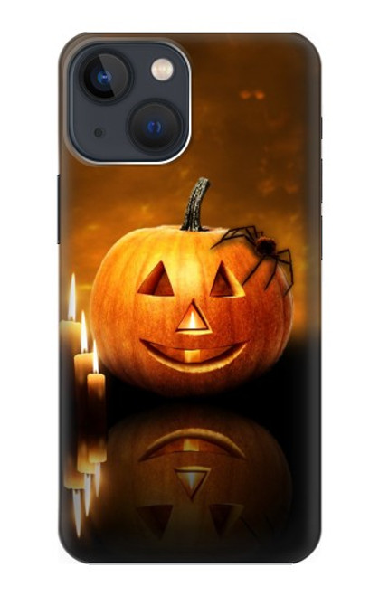 S1083 Pumpkin Spider Candles Halloween Funda Carcasa Case para iPhone 13