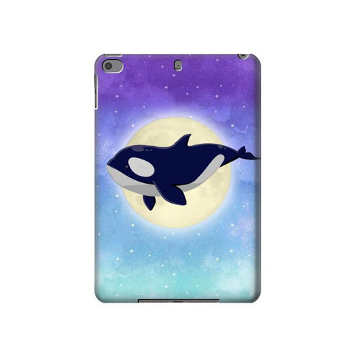 S3807 Killer Whale Orca Moon Pastel Fantasy Funda Carcasa Case para iPad mini 4, iPad mini 5, iPad mini 5 (2019)
