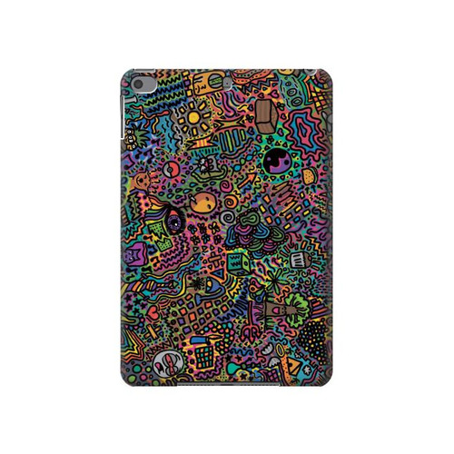 S3815 Psychedelic Art Funda Carcasa Case para iPad mini 4, iPad mini 5, iPad mini 5 (2019)