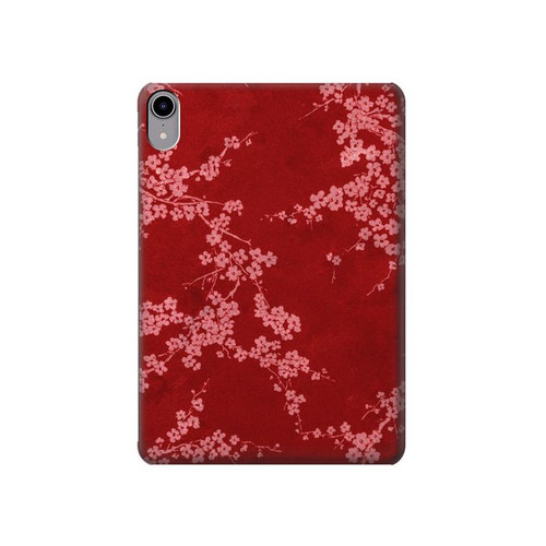 S3817 Red Floral Cherry blossom Pattern Funda Carcasa Case para iPad mini 6, iPad mini (2021)