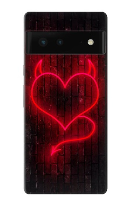 S3682 Devil Heart Funda Carcasa Case para Google Pixel 6