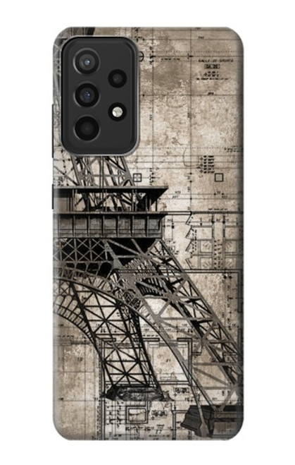 S3416 Eiffel Tower Blueprint Funda Carcasa Case para Samsung Galaxy A52s 5G