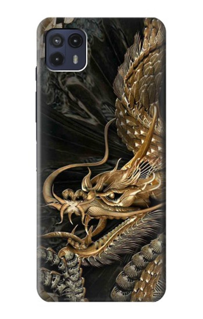 S0426 Gold Dragon Funda Carcasa Case para Motorola Moto G50 5G [for G50 5G only. NOT for G50]