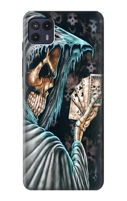 S0748 Grim Reaper Death Poker Funda Carcasa Case para Motorola Moto G50 5G [for G50 5G only. NOT for G50]