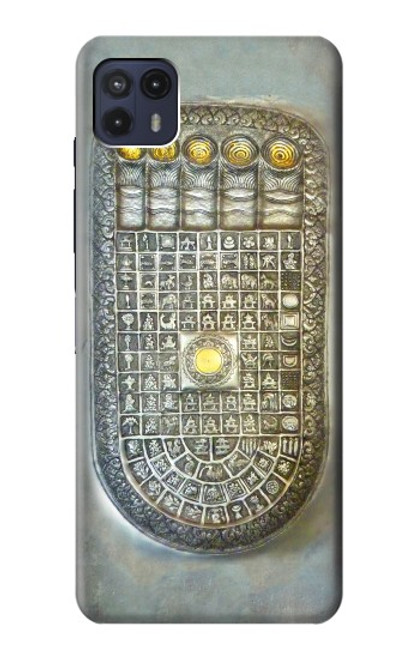 S1484 Buddha Footprint Funda Carcasa Case para Motorola Moto G50 5G [for G50 5G only. NOT for G50]