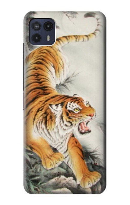 S2751 Chinese Tiger Brush Painting Funda Carcasa Case para Motorola Moto G50 5G [for G50 5G only. NOT for G50]