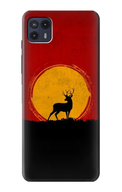 S3513 Deer Sunset Funda Carcasa Case para Motorola Moto G50 5G [for G50 5G only. NOT for G50]