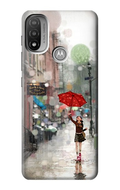 S0108 Girl in The Rain Funda Carcasa Case para Motorola Moto E20,E30,E40