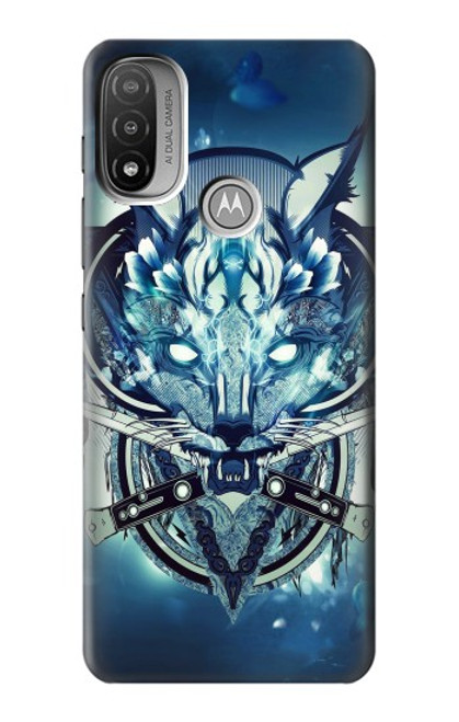 S1135 Wolf with knives Rock Funda Carcasa Case para Motorola Moto E20,E30,E40