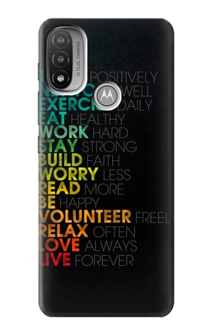 S3523 Think Positive Words Quotes Funda Carcasa Case para Motorola Moto E20,E30,E40