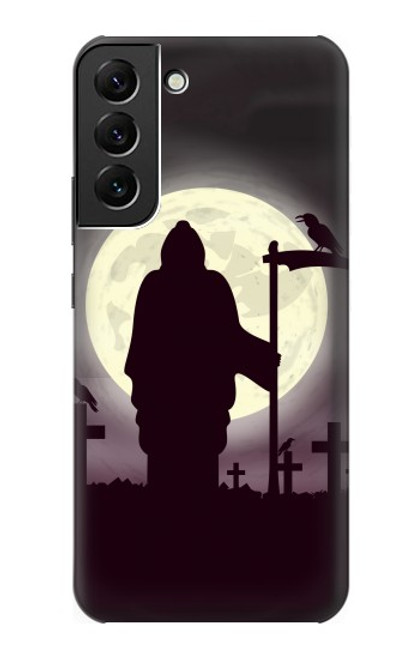 S3262 Grim Reaper Night Moon Cemetery Funda Carcasa Case para Samsung Galaxy S22 Plus