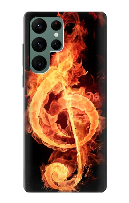 S0493 Music Note Burn Funda Carcasa Case para Samsung Galaxy S22 Ultra