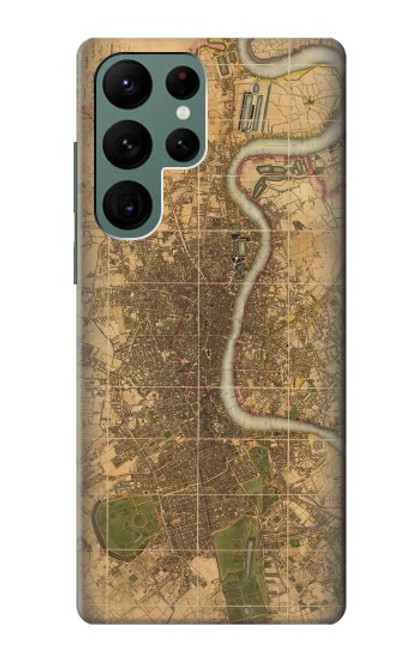 S3230 Vintage Map of London Funda Carcasa Case para Samsung Galaxy S22 Ultra