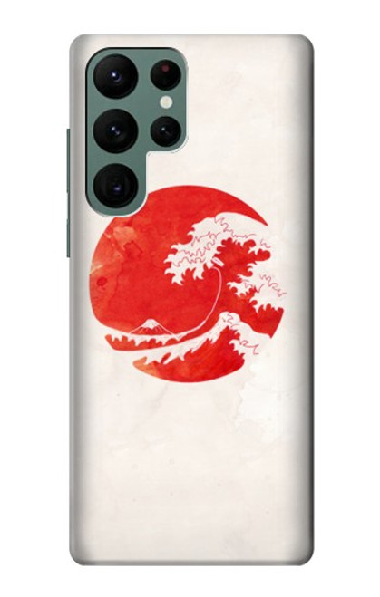 S3237 Waves Japan Flag Funda Carcasa Case para Samsung Galaxy S22 Ultra