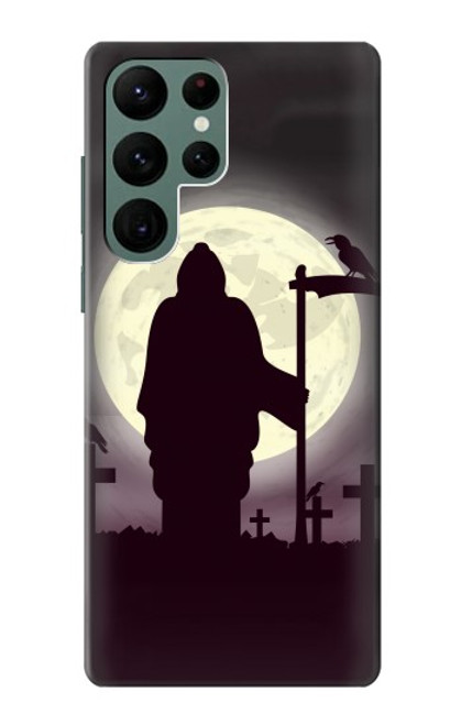 S3262 Grim Reaper Night Moon Cemetery Funda Carcasa Case para Samsung Galaxy S22 Ultra