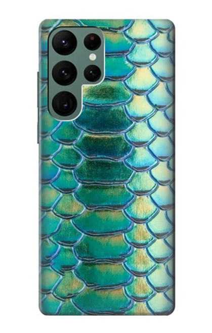 S3414 Green Snake Scale Graphic Print Funda Carcasa Case para Samsung Galaxy S22 Ultra