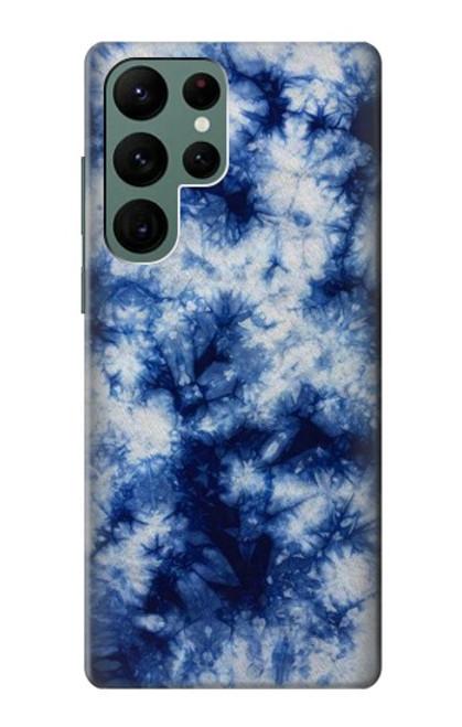 S3439 Fabric Indigo Tie Dye Funda Carcasa Case para Samsung Galaxy S22 Ultra