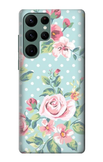 S3494 Vintage Rose Polka Dot Funda Carcasa Case para Samsung Galaxy S22 Ultra