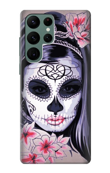 S3821 Sugar Skull Steam Punk Girl Gothic Funda Carcasa Case para Samsung Galaxy S22 Ultra