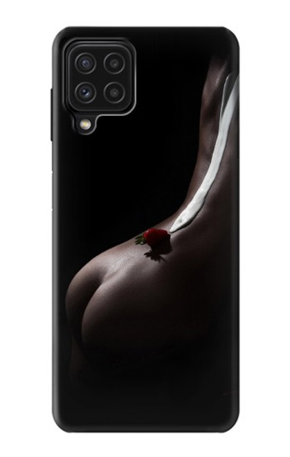 S0546 Sexy Cream Strawberry Funda Carcasa Case para Samsung Galaxy M22