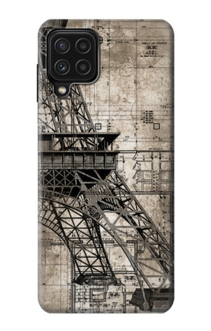 S3416 Eiffel Tower Blueprint Funda Carcasa Case para Samsung Galaxy M22