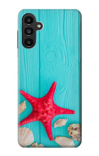 S3428 Aqua Wood Starfish Shell Funda Carcasa Case para Samsung Galaxy A13 5G