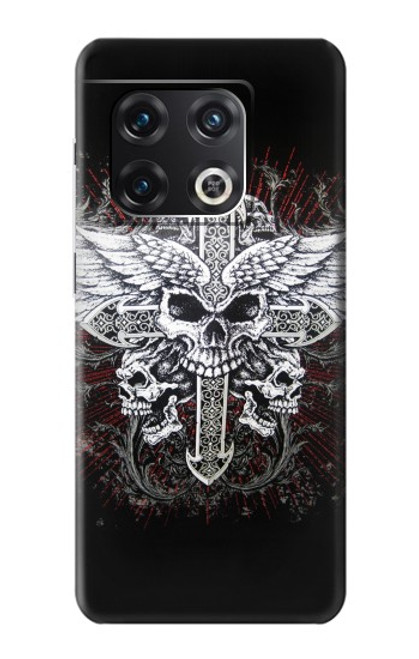 S1434 Skull Wing Tattoo Biker Funda Carcasa Case para OnePlus 10 Pro