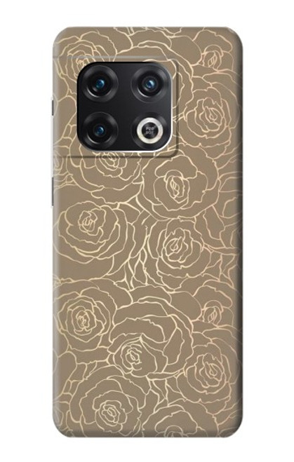 S3466 Gold Rose Pattern Funda Carcasa Case para OnePlus 10 Pro