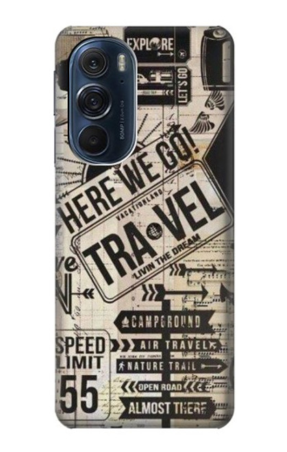 S3441 Vintage Travel Funda Carcasa Case para Motorola Edge X30