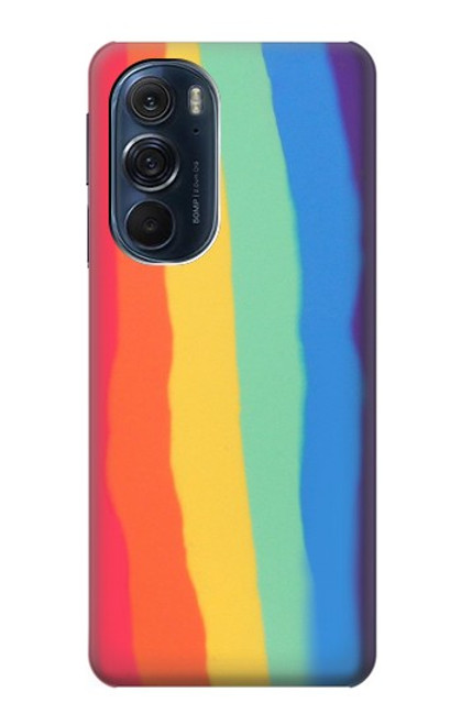 S3799 Cute Vertical Watercolor Rainbow Funda Carcasa Case para Motorola Edge X30