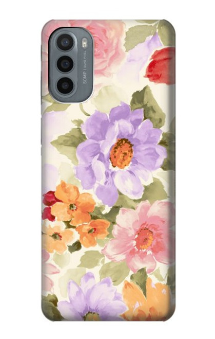 S3035 Sweet Flower Painting Funda Carcasa Case para Motorola Moto G31