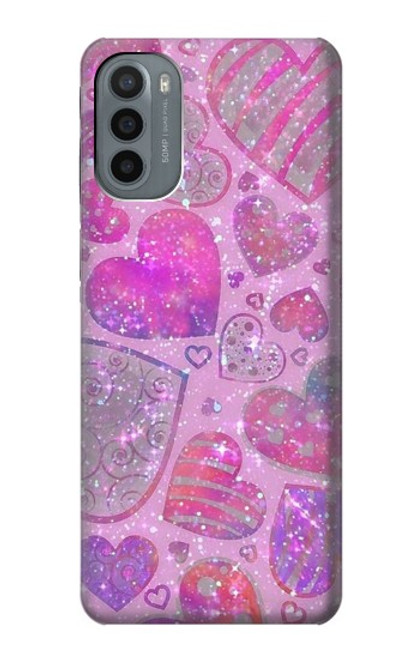 S3710 Pink Love Heart Funda Carcasa Case para Motorola Moto G31