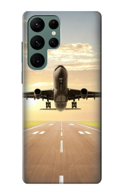 S3837 Airplane Take off Sunrise Funda Carcasa Case para Samsung Galaxy S22 Ultra