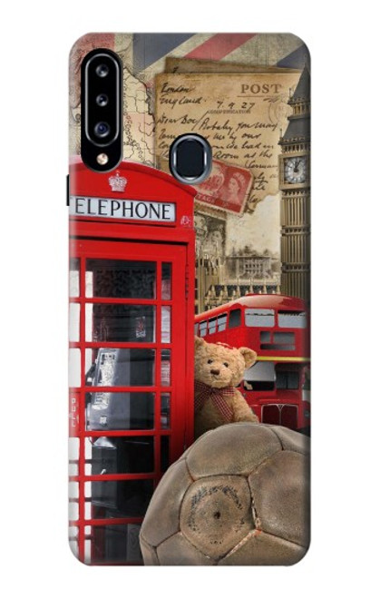 S3856 Vintage London British Funda Carcasa Case para Samsung Galaxy A20s