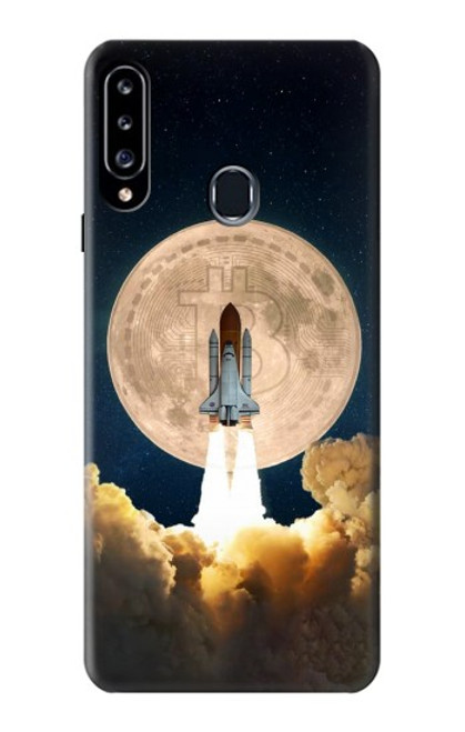 S3859 Bitcoin to the Moon Funda Carcasa Case para Samsung Galaxy A20s